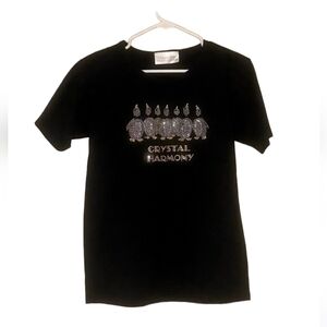 Christine Alexander Crystal Harmony Penguins Holiday Top size small